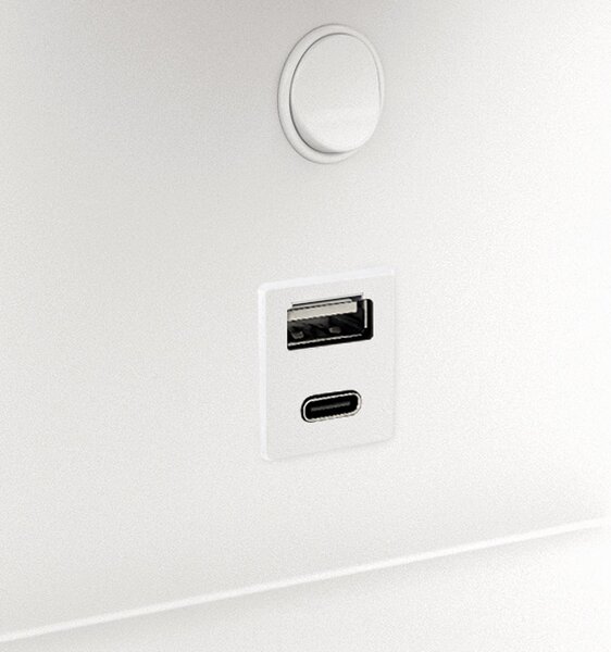 Exo Serene USB LED nástěnné svítidlo bílé Levé