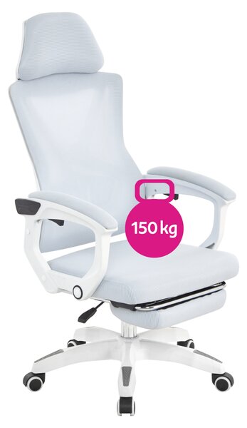 KONDELA Kancelářské křeslo, světle šedá/bílá, nosnost 150 kg, MALVIN