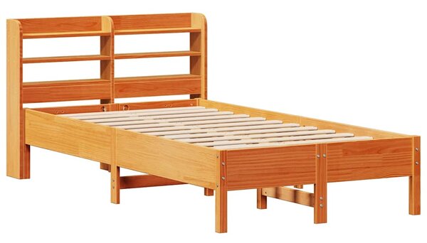 Postel bez matrace voskově hnědá 100 x 200 cm masivní borovice 3306896