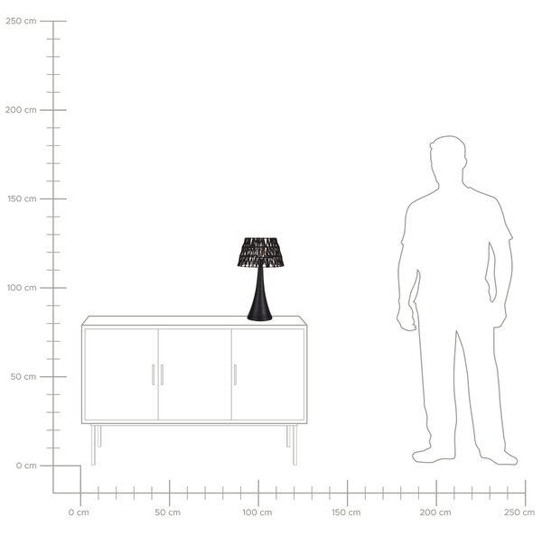 Stolní lampa PELLEJAS Mangové dřevo Černá