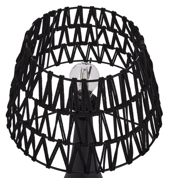 Stolní lampa PELLEJAS Mangové dřevo Černá