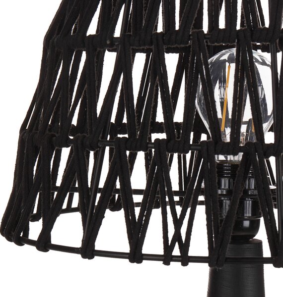 Stolní lampa PELLEJAS Mangové dřevo Černá