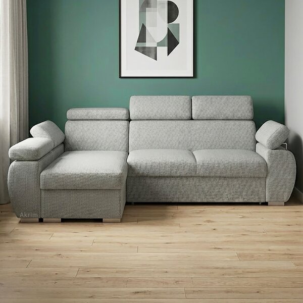 Sedací souprava BASTON | 170x255 cm | rozkládací + úložný prostor | aragon 90 šedá