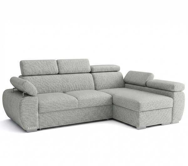Sedací souprava BASTON | 255x170 cm | rozkládací + úložný prostor | aragon 90 šedá