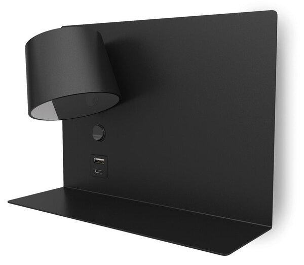 Exo Serene USB LED nástěnné svítidlo černé Pravé