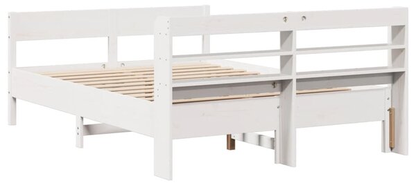 Postel bez matrace bílá 140 x 190 cm masivní borovice 3306940