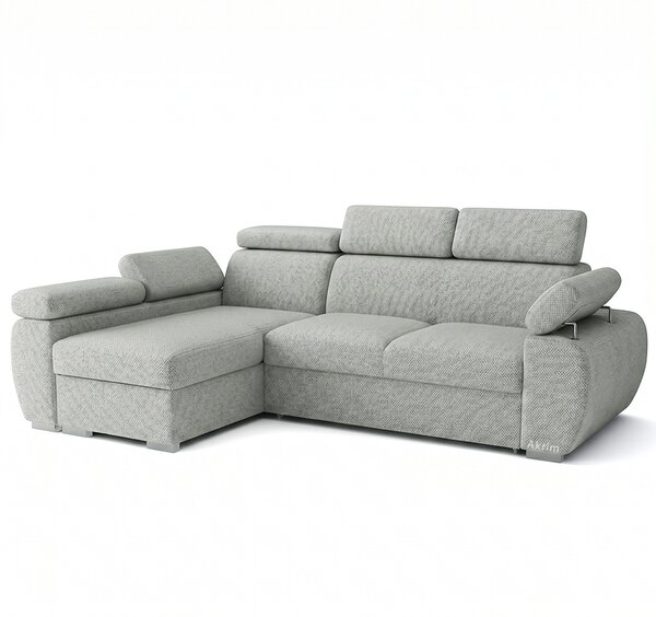 Sedací souprava BASTON | 170x255 cm | rozkládací + úložný prostor | aragon 90 šedá