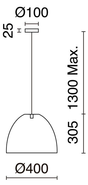 Exo Vietnam E27 závěsné svítidlo tmavé Ø 400mm