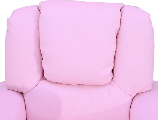 HOMCOM Dětská židle, Minichair, Dětská pohovka pro 3-6 let, Sklopná funkce, Vestavěný držák na hrníček, Růžová, 62 x 56 x 69 cm | Aosom