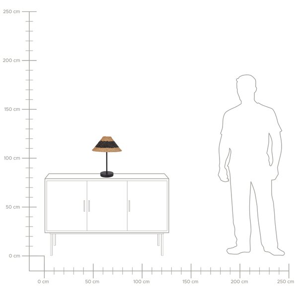 Stolní lampa MOMBA Papírové lano Černá
