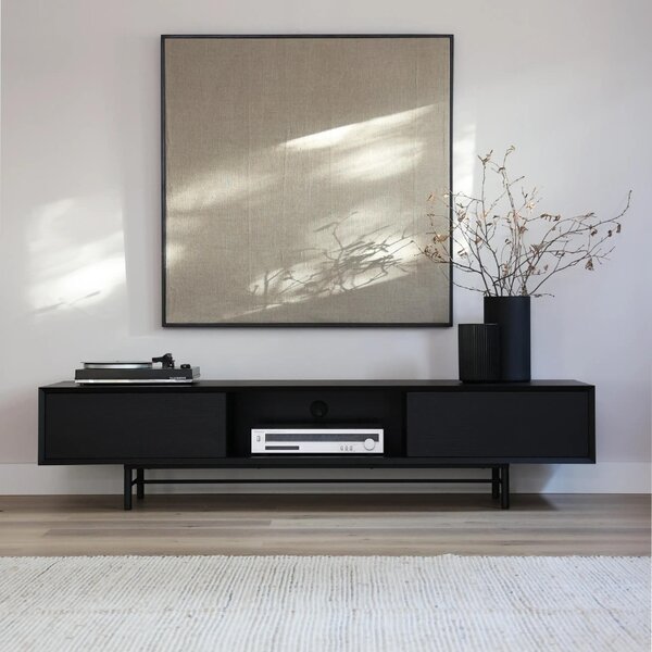 Take Me Home Černý dubový TV stolek Aurora 178 x 46 cm