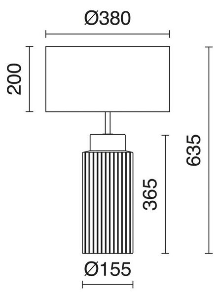 Exo CERAMIC E27 stolní svítidlo černé 635mm