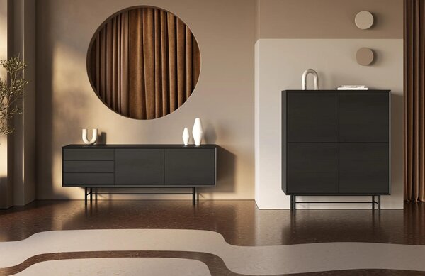 -25 % Dny MOMENTI– Take Me Home Černá dubová komoda Aurora 110 x 41 cm