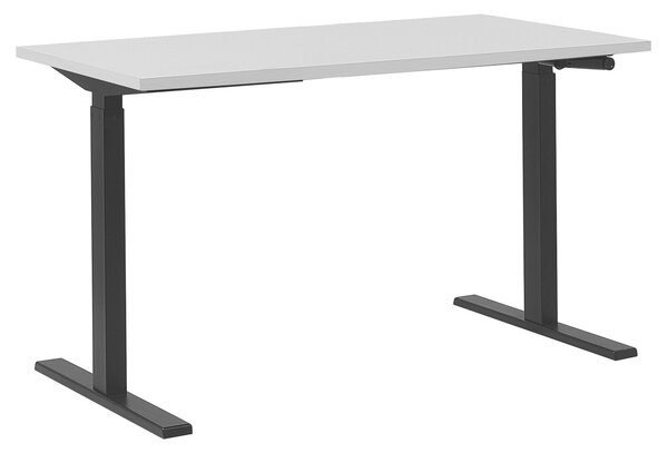 Ručně nastavitelný psací stůl 130 x 72 cm bílý a černý DESTIN II