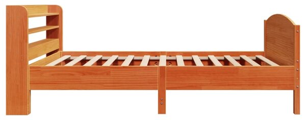 Postel bez matrace voskově hnědá 100 x 200 cm masivní borovice 3306983