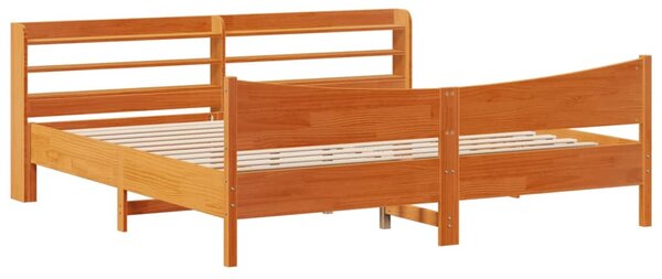 Rám postele s čelem voskově hnědý 200x200 cm masivní borovice 3307034