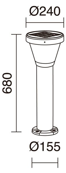 Dopo ERGO LED sloupkové svítidlo 680mm