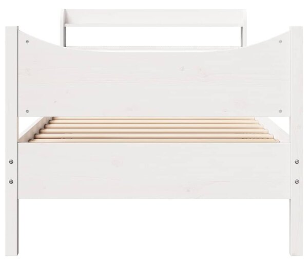 Rám postele s čelem bílý 75 x 190 cm masivní borovice 3307069