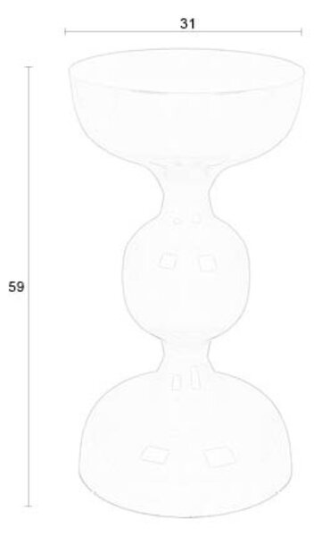 White Label Béžový kovový odkládací stolek WLL LARS 31 cm