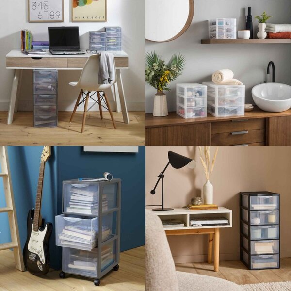 SUNDIS Úložný box s 10 zásuvkami, antracit, OFFICEMIX A4 10A