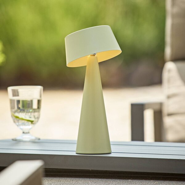 Sigor LED stolní lampa Solino, zelená, solární/USB, 26 cm, IP44, stmívatelný, Zelená, Obývací pokoj / jídelna, Hliník, Moderní