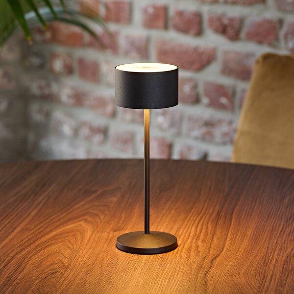 Sigor LED stolní lampa Veluna, černá, výška 25 cm IP44 stmívatelné, stmívatelný, Černá, Obývací pokoj / jídelna, Hliník, Moderní