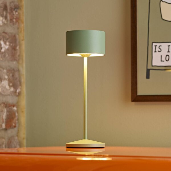 Sigor LED stolní lampa Veluna, zelená, výška 25 cm, IP44, stmívatelné,, stmívatelný, Zelená, Obývací pokoj / jídelna, Hliník, Moderní