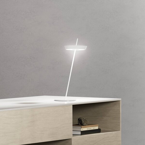 Sigor LED stolní lampa Mahina, bílá, výška 36 cm, kov,, stmívatelný, Bílá / opál, Obývací pokoj / jídelna, Hliník, Moderní