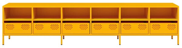 TV skříňka žlutá 202 x 39 x 43,5 cm ocel válcovaná za studena 3307158