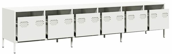 TV skříňka bílá 202 x 39 x 43,5 cm ocel válcovaná za studena 3307154