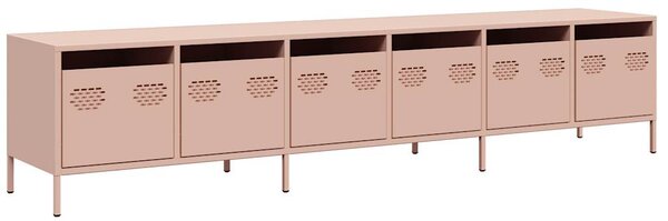 TV skříňka růžová 202 x 39 x 43,5 cm ocel válcovaná za studena 3307150