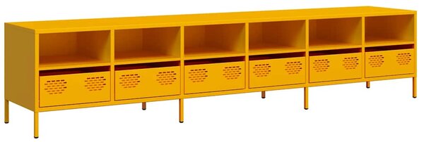 TV skříňka žlutá 202 x 39 x 43,5 cm ocel válcovaná za studena 3307158