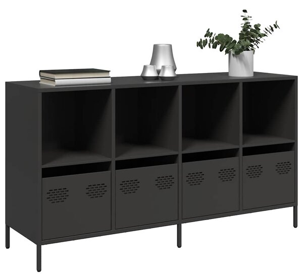 Příborník černý 135 x 39 x 73,5 cm ocel válcovaná za studena 3307161