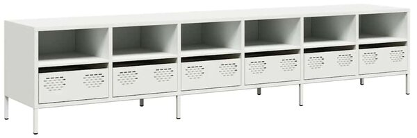 TV skříňka bílá 202 x 39 x 43,5 cm ocel válcovaná za studena 3307160