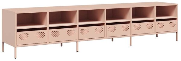 TV skříňka růžová 202 x 39 x 43,5 cm ocel válcovaná za studena 3307156