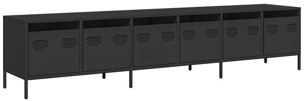 TV skříňka černá 202x39x43,5 cm ocel válcovaná za studena 3307149