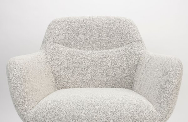 White Label Béžové bouclé lounge křeslo WLL DUDE