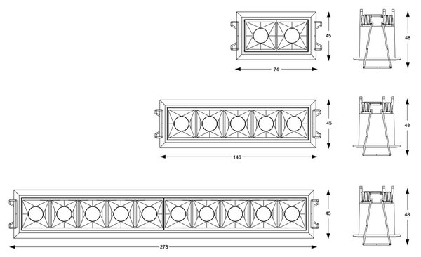 Ideal lux LIKA TRIM LED zápustné svítidlo 278 mm3000K