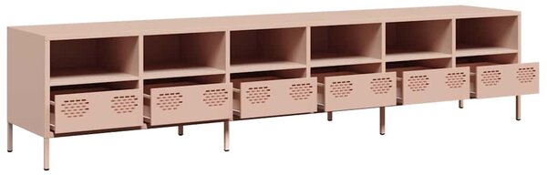 TV skříňka růžová 202 x 39 x 43,5 cm ocel válcovaná za studena 3307156