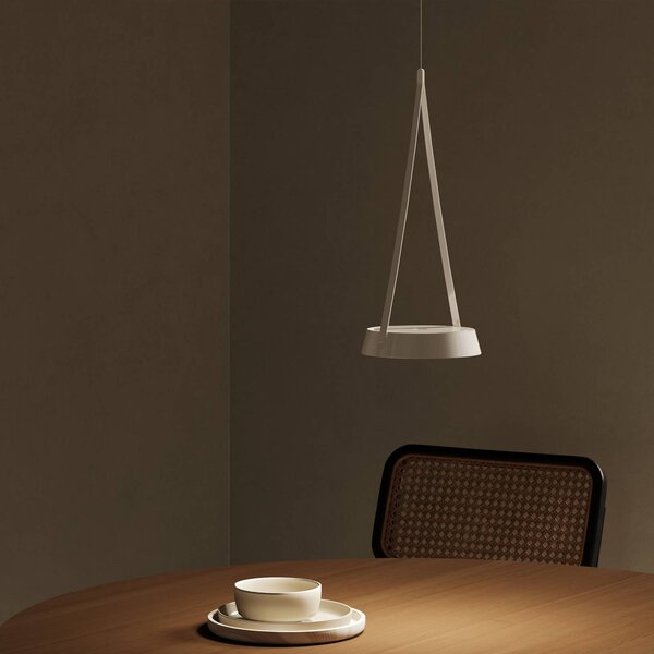 Sigor LED závěsné světlo Mahina, bílé, Ø 17 cm, kov,, stmívatelný, Bílá / opál, Obývací pokoj / jídelna, Hliník, Moderní