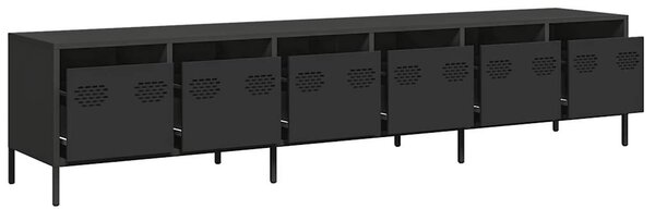 TV skříňka černá 202x39x43,5 cm ocel válcovaná za studena 3307149