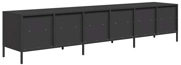 TV skříňka černá 202x39x43,5 cm ocel válcovaná za studena 3307149