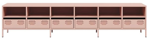 TV skříňka růžová 202 x 39 x 43,5 cm ocel válcovaná za studena 3307156