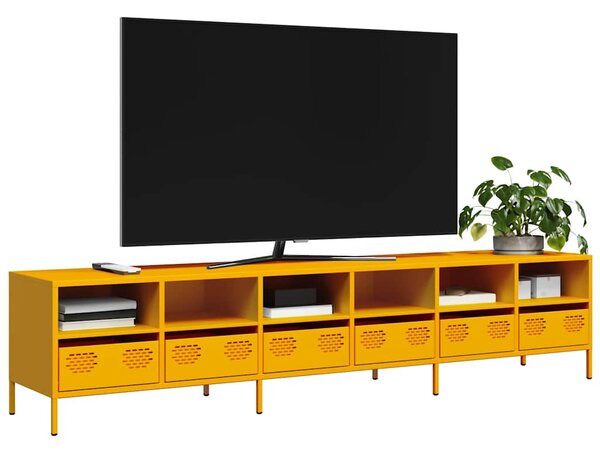 TV skříňka žlutá 202 x 39 x 43,5 cm ocel válcovaná za studena 3307158