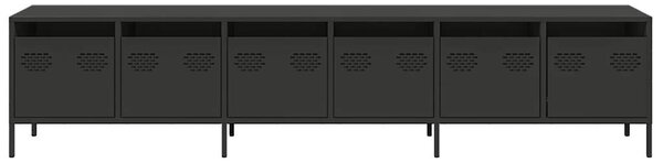 TV skříňka černá 202x39x43,5 cm ocel válcovaná za studena 3307149