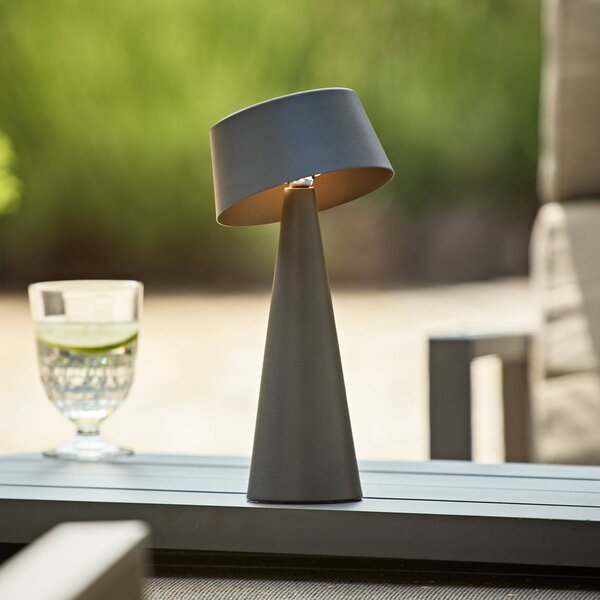 Sigor LED stolní lampa Solino, grafitová, solární/USB, 26 cm IP44, stmívatelný, Černá, Obývací pokoj / jídelna, Hliník, Moderní