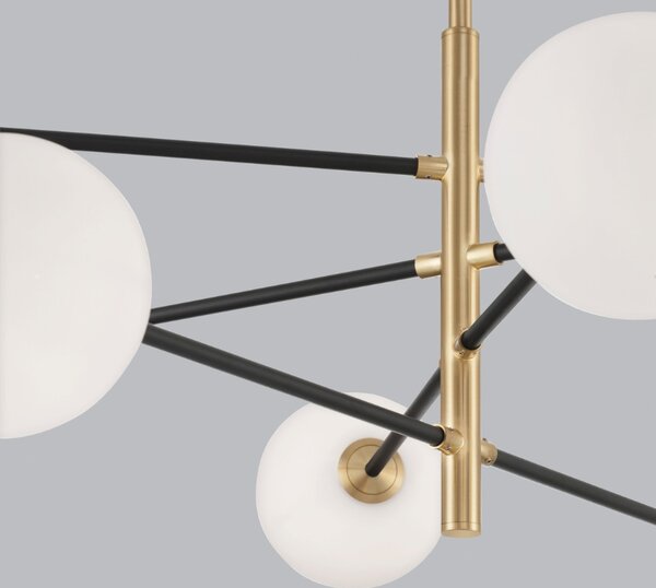 Opálově bílé skleněné závěsné světlo Nova Luce Vitra 120 cm