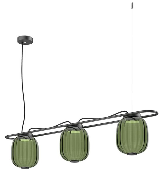 Exo KRISTA LED závěsné svítidlo zelené 3 Bulb