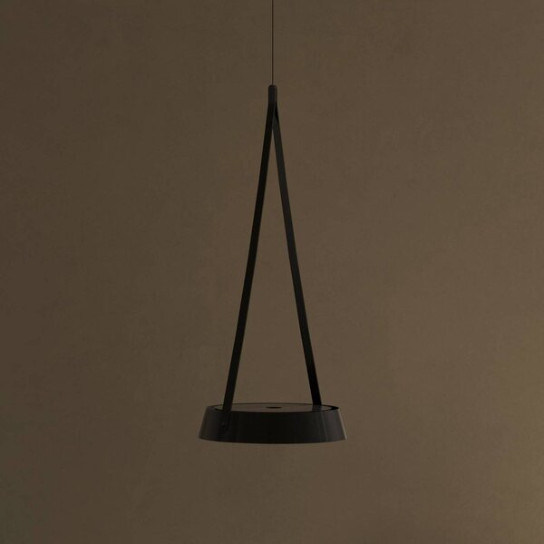 Sigor LED závěsné světlo Mahina, černé, Ø 17 cm, kov,, stmívatelný, Černá, Obývací pokoj / jídelna, Hliník, Moderní