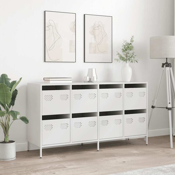 Příborník bílý 135 x 39 x 73,5 cm ocel válcovaná za studena 3307172